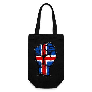 Iceland Flag Fist Hand Used Symbol - Gift Bag for Bottles - black - Front