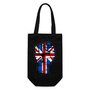 Britische Flagge Faust Hand Symbol used - Geschenkbeutel für Flaschen - Schwarz - Vorne