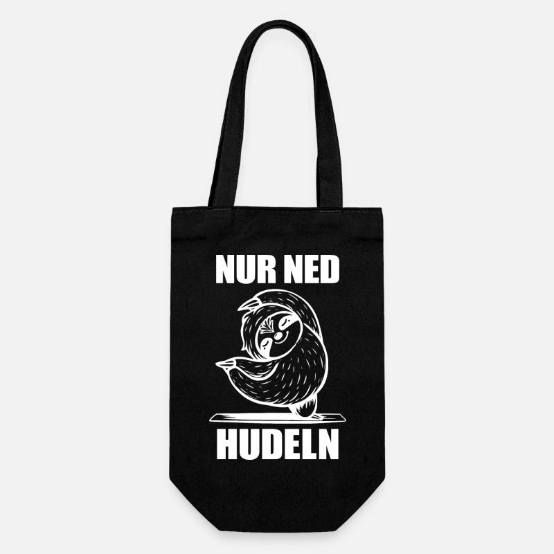 Faultier Nur ned Hudeln - Geschenkbeutel für Flaschen - Schwarz