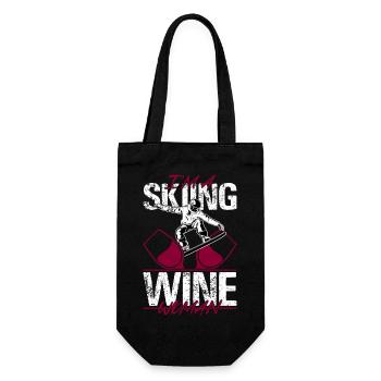 I'm A Skiing and Wine Woman Ski Wintersport - Geschenkbeutel für Flaschen - Schwarz - Vorne