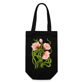 Flowers - Gift Bag for Bottles - black - Front