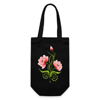 Flowers - Gift Bag for Bottles - black - Front