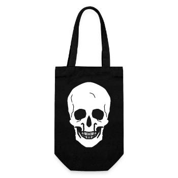Totenkopf Tod Sterben Friedhof Schädel Halloween - Geschenkbeutel für Flaschen - Schwarz - Vorne