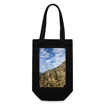 Mountain Mountains Mountain Landscape Poster - Gift Bag for Bottles - black - Front