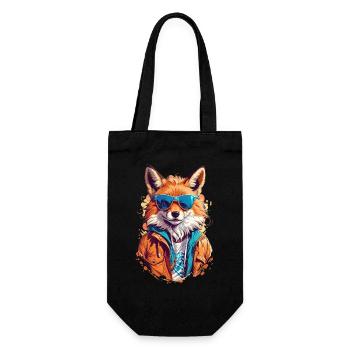 Cool Red Fox in Sunglasses - Gift Bag for Bottles - black - Front