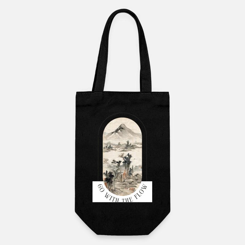 Go with the Flow - Geschenkbeutel für Flaschen - Schwarz