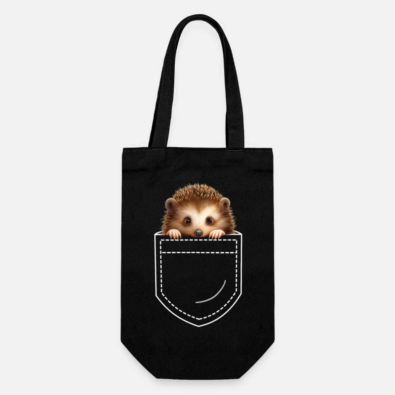 Igel - Geschenkbeutel für Flaschen - Schwarz
