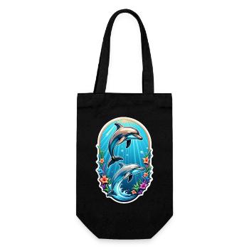 dauphin et ocean - Sac à bouteille - noir - Devant