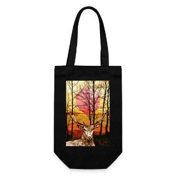 Deer - Gift Bag for Bottles - black - Front
