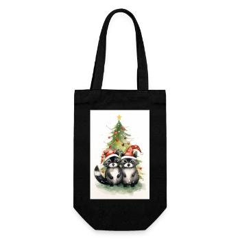 Ratons laveurs de Noël - Sac à bouteille - noir - Devant