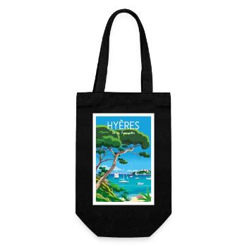 Hyères île de Porquerolles - Sac à bouteille - noir - Devant