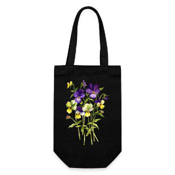 Flowers - Gift Bag for Bottles - black - Front