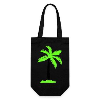 palm tree - Gift Bag for Bottles - black - Front