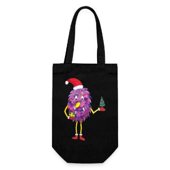 Weihnachtsmonster niedliches Monster Weihnachten - Geschenkbeutel für Flaschen - Schwarz - Vorne