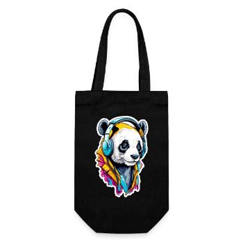 Panda - Gift Bag for Bottles - black - Front