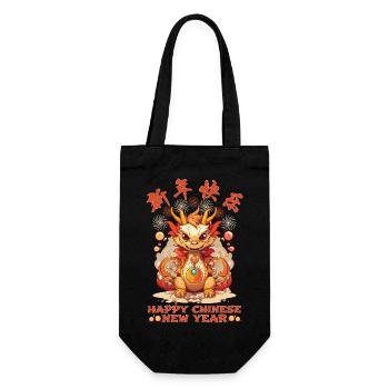 Year Of The Dragon Happy Chinese New Year 2024 - Gift Bag for Bottles - black - Front
