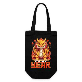 Year Of The Dragon Happy Chinese New Year 2024 - Geschenkbeutel für Flaschen - Schwarz - Vorne