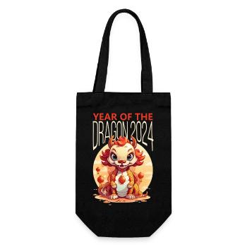Year Of The Dragon Happy Chinese New Year 2024 - Geschenkbeutel für Flaschen - Schwarz - Vorne