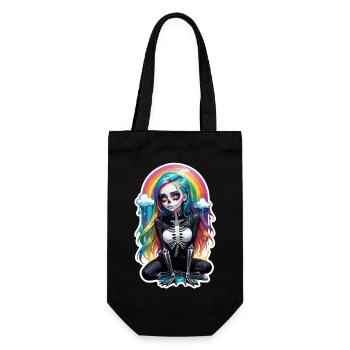 Halloween - Rock & Regenbogen - Geschenkbeutel für Flaschen - Schwarz - Vorne