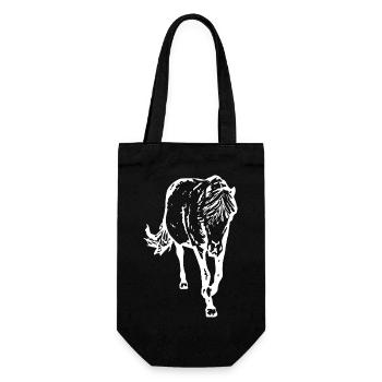 white horse white horses t-shirt gift rider - Gift Bag for Bottles - black - Front