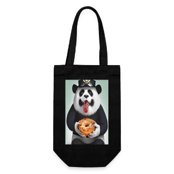 Panda Donut - Gift Bag for Bottles - black - Front