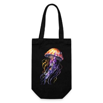 Qualle Aquarell - Geschenkbeutel für Flaschen - Schwarz - Vorne