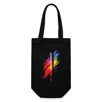 Subtil et cool Dripping Pride drapeau arc en ciel Design - Sac à bouteille - noir - Devant