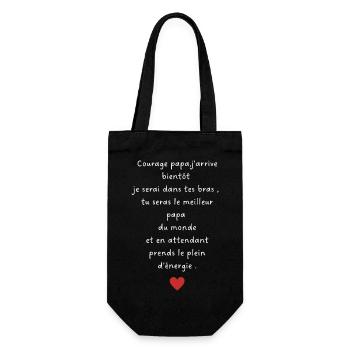 J’arrive bientôt papa-annonce grossesse papa - Sac à bouteille - noir - Devant