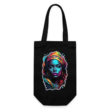Afro Frau - Schönheit - Geschenkbeutel für Flaschen - Schwarz - Vorne