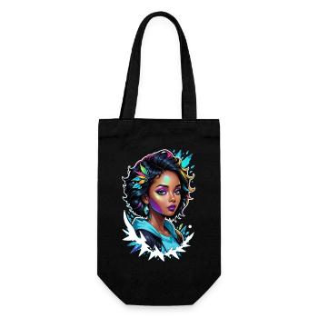 Afro Frau - Schönheit - Geschenkbeutel für Flaschen - Schwarz - Vorne