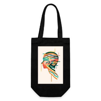 Silhouette mit neurodivergentem und abstraktem Profil. - Geschenkbeutel für Flaschen - Schwarz - Vorne