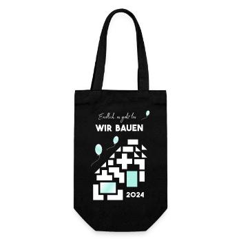 we build houses - Gift Bag for Bottles - black - Front