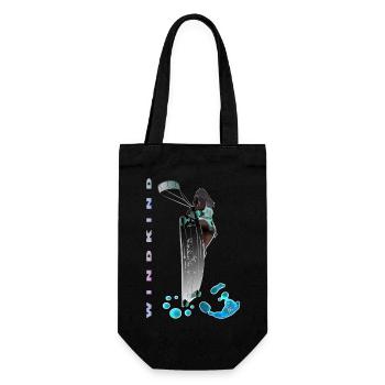Kitesurfen - Geschenkbeutel für Flaschen - Schwarz - Vorne