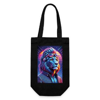 Lion Pop Art des années 80 - Sac à bouteille - noir - Devant