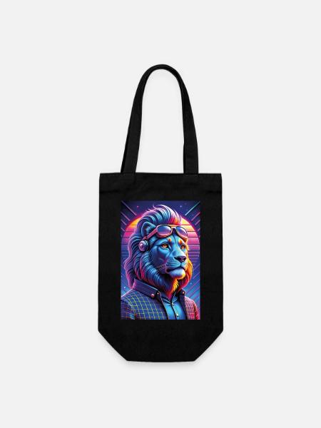 Lion Pop Art des années 80 - Sac à bouteille - noir