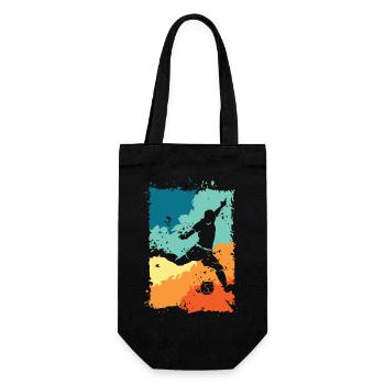 Soccer player color explosion shot retro vintage - Gift Bag for Bottles - black - Front