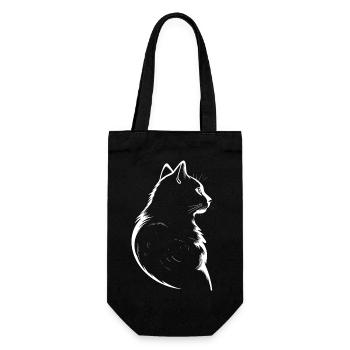 Cat, Cat Motif - Gift Bag for Bottles - black - Front