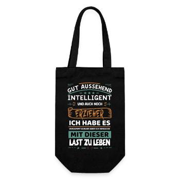Gut aussehend, intelligent und erzieherisch - Geschenkbeutel für Flaschen - Schwarz - Vorne