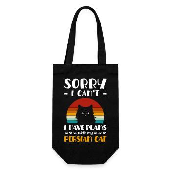 Perser Katze Katzendame Liebe - Geschenkbeutel für Flaschen - Schwarz - Vorne