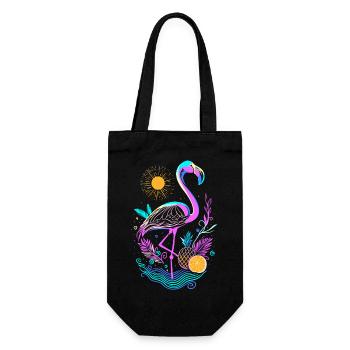Flamingo Pineapple Fruits - Gift Bag for Bottles - black - Front