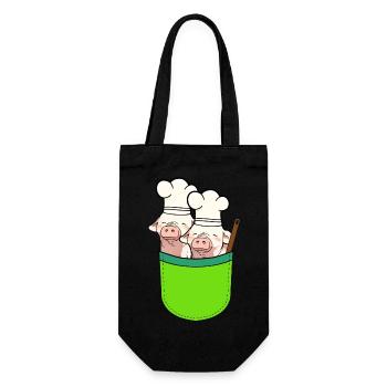 Bag Pigs Cooks Cook Piglets - Gift Bag for Bottles - black - Front