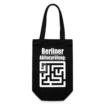 Abitur Abschluss Prüfung Sprüche lustig Berlin Abi - Geschenkbeutel für Flaschen - Schwarz - Vorne
