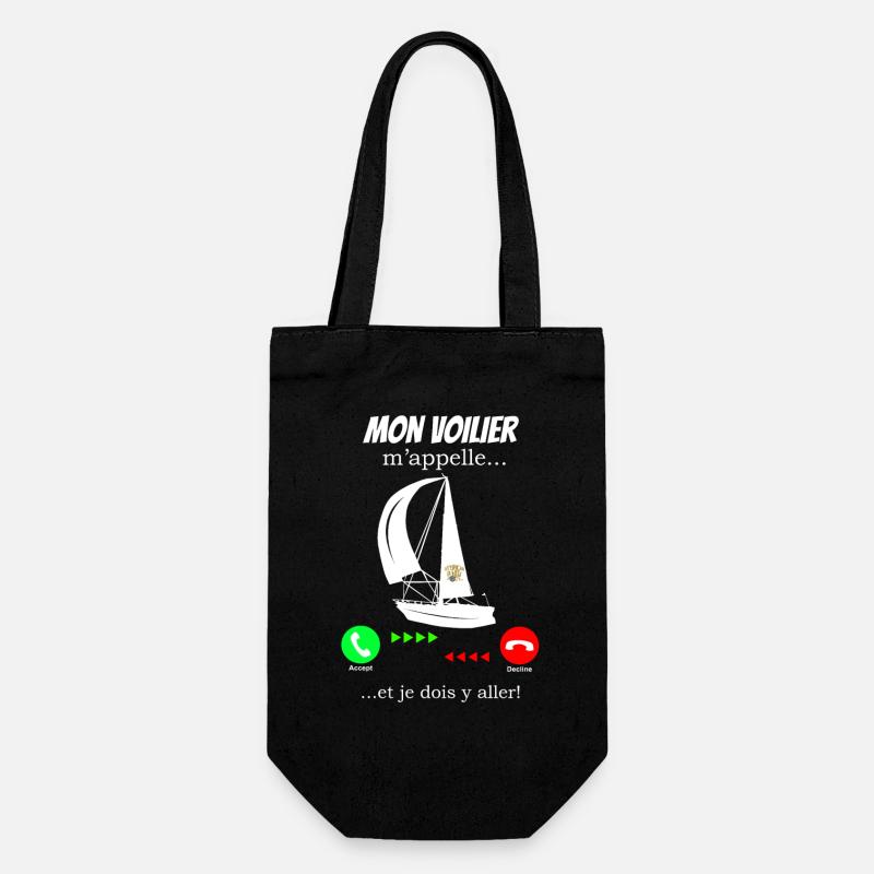 Mein Segelboot ruft mich - Geschenkbeutel für Flaschen - Schwarz