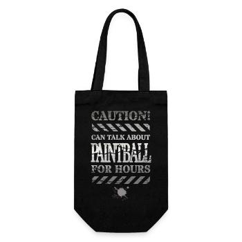Can talk about paintball for hours warning, metal - Gift Bag for Bottles - black - Front