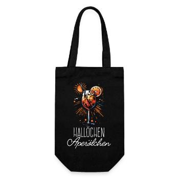 Hallöchen Aperölchen Cocktail Sommerparty Shirt - Geschenkbeutel für Flaschen - Schwarz - Vorne