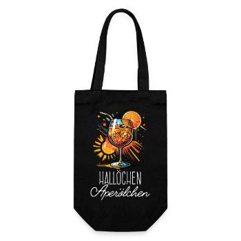 Hello Aperölchen Cocktail Summer Party Shirt - Gift Bag for Bottles - black - Front