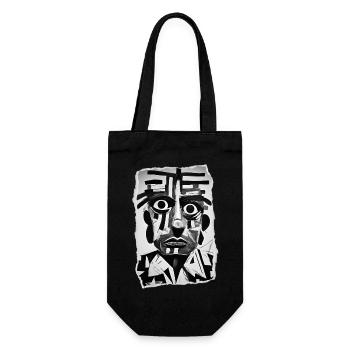 Visage abstrait noir et blanc audacieux - Sac à bouteille - noir - Devant