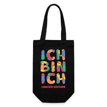 Ich bin ich - Limited Edition Selbstvertrauen Mut - Geschenkbeutel für Flaschen - Schwarz - Vorne