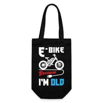 E Bike Because I m Old - Geschenkbeutel für Flaschen - Schwarz - Vorne