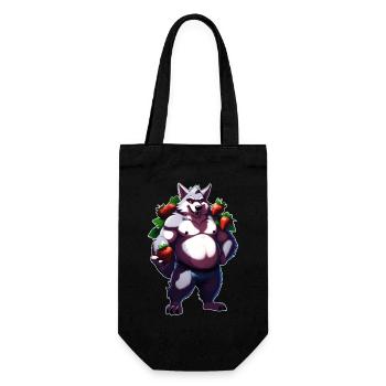 Wolf Strawberry 1 - Gift Bag for Bottles - black - Front